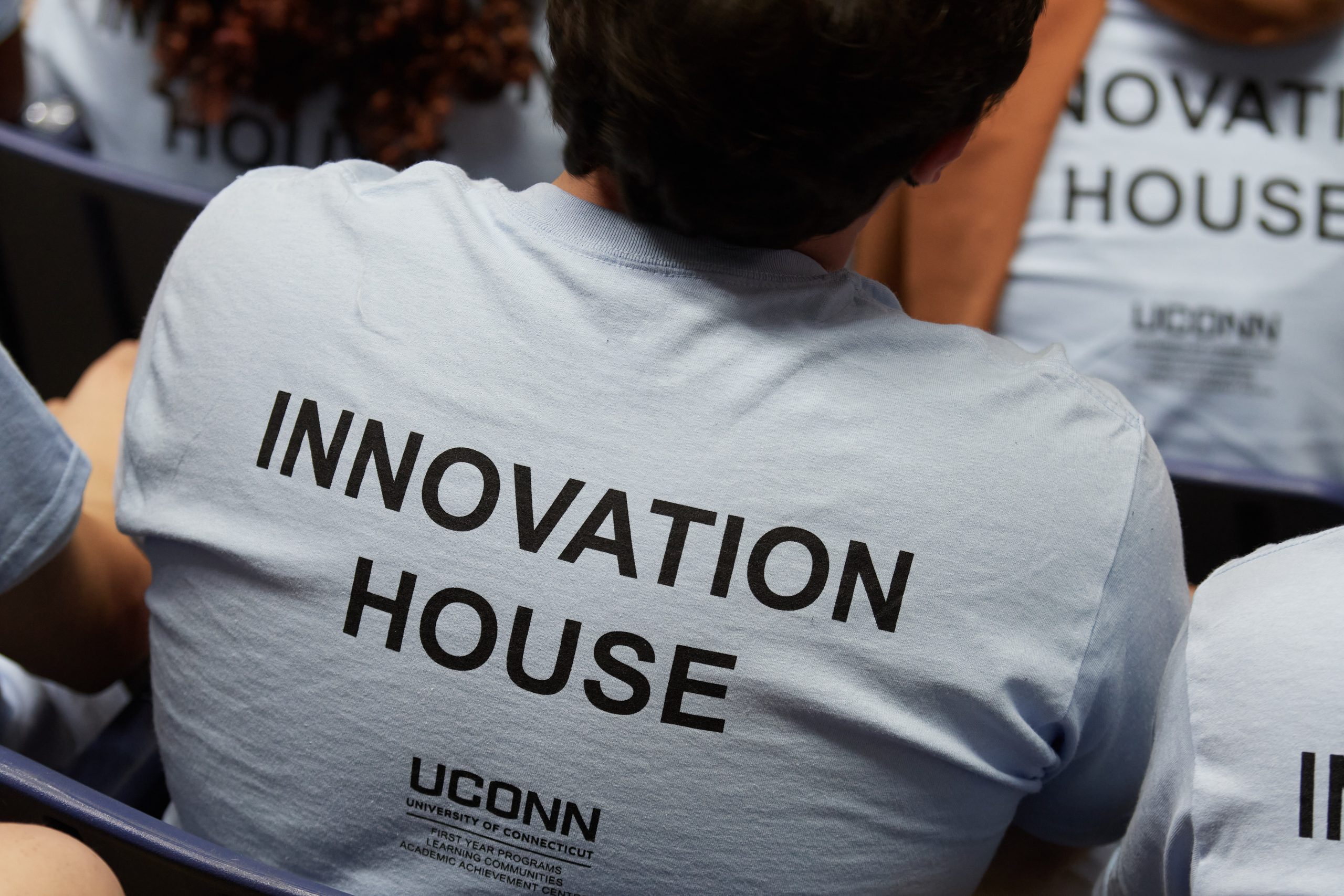 A t-shirt seen during the 13th annual Learning Communities Kickoff event at Gampel Pavillion on Aug. 29, 2021. (Peter Morenus/UConn Photo)