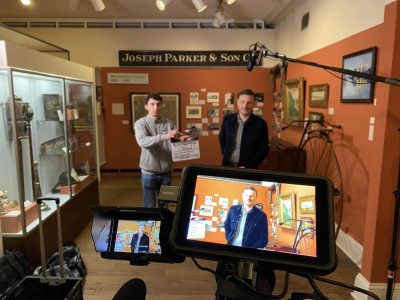 Filming-documentary-Innovation-in-Connecticut-at-New-Haven-Museum
