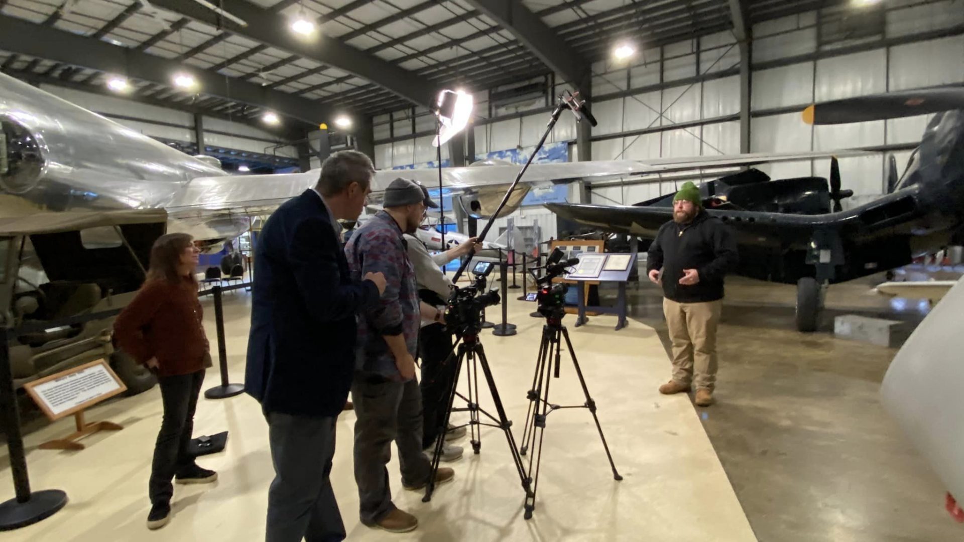 Filming documentary “Innovation in Connecticut “ in New England Air Museum 3