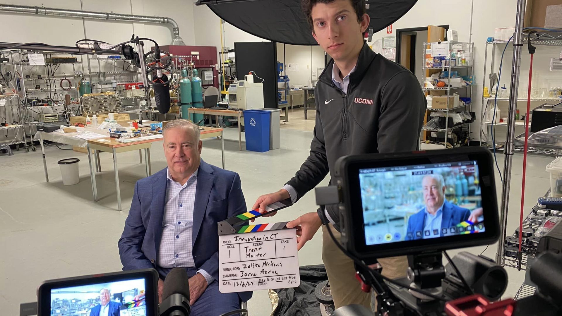 Trent Molter Filming documentary “Innovation in Connecticut “