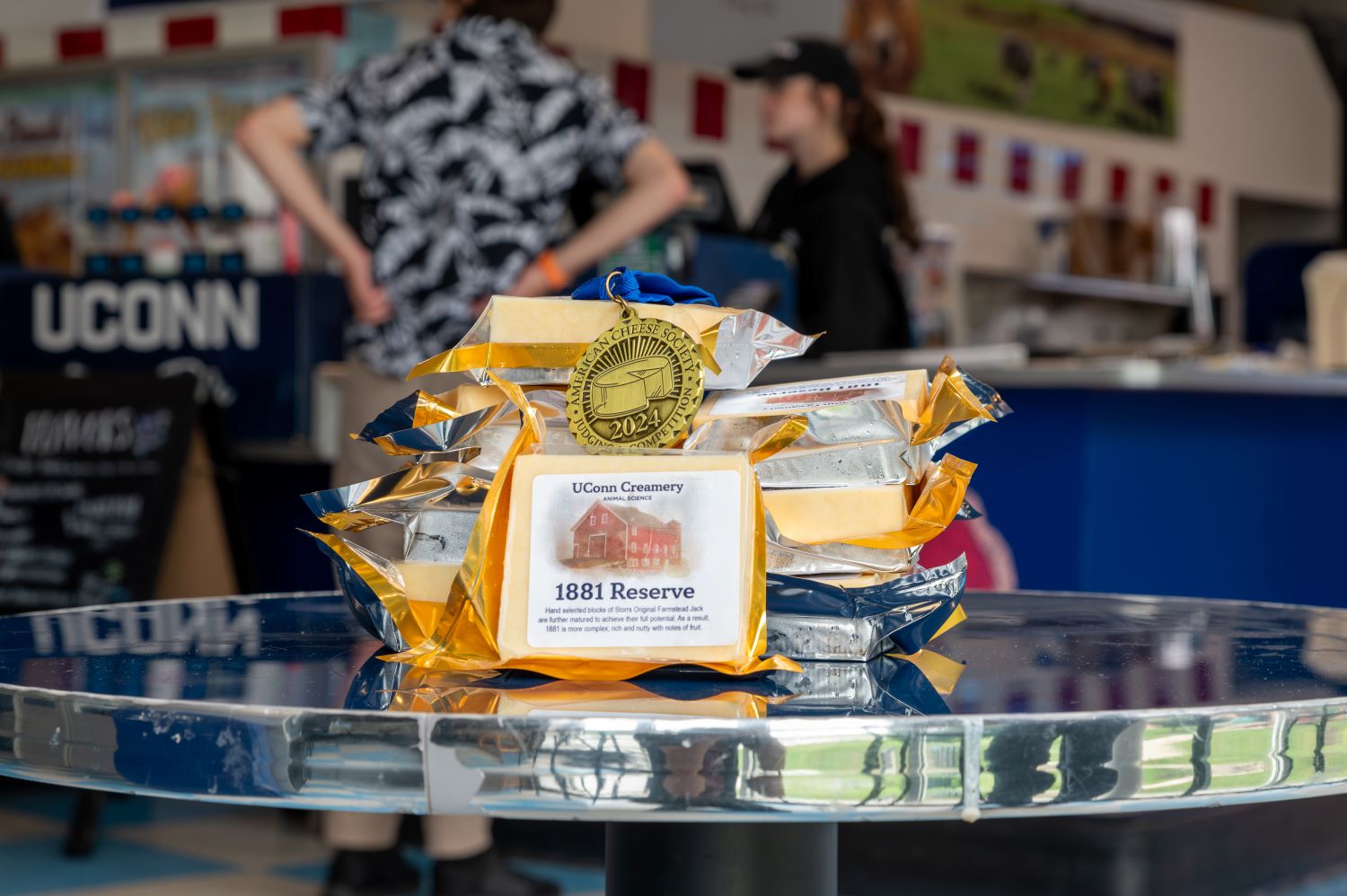 UConn's award-winning cheese can be purchased at the UConn Dairy Bar. (Nick Snow/UConn Photo)