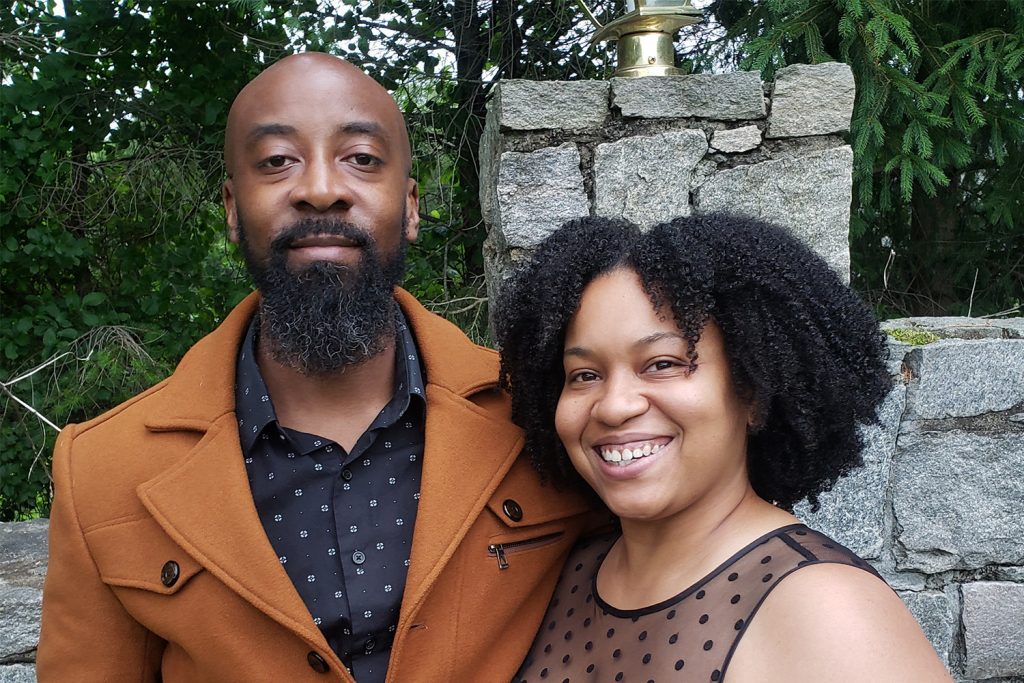 Veteran Mike Brown, pictured above with his wife Sydney Brown, will participate in this year's Entrepreneurship Bootcamp for Veterans at the School of Business. The Browns own a gaming/entertainment/craft venue in New Haven called ThirdSpace Arcade Lounge and are eager to learn how to grow the business. (Contributed photo)